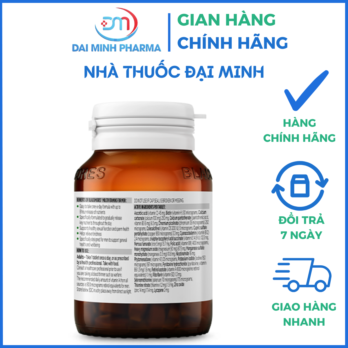 Viên Uống Blackmores Multivitamin for Men Lọ 50 Viên - Ảnh 3