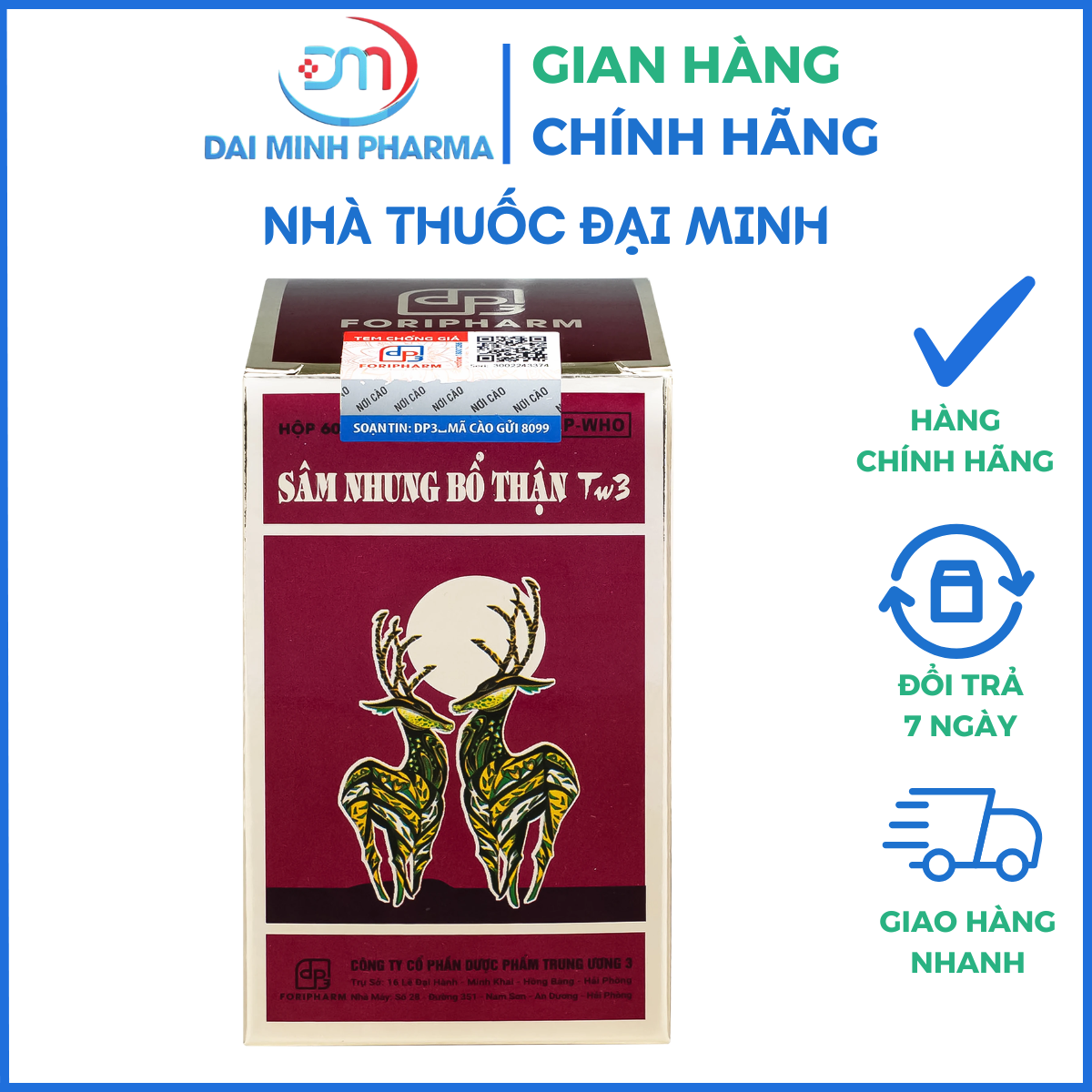 Sâm Nhung Bổ Thận TW3 (Hộp 60 Viên) – Điều Trị Thận Hư, Tiểu Đêm Nhiều Lần, Tê Mỏi Chân Tay - Ảnh 6