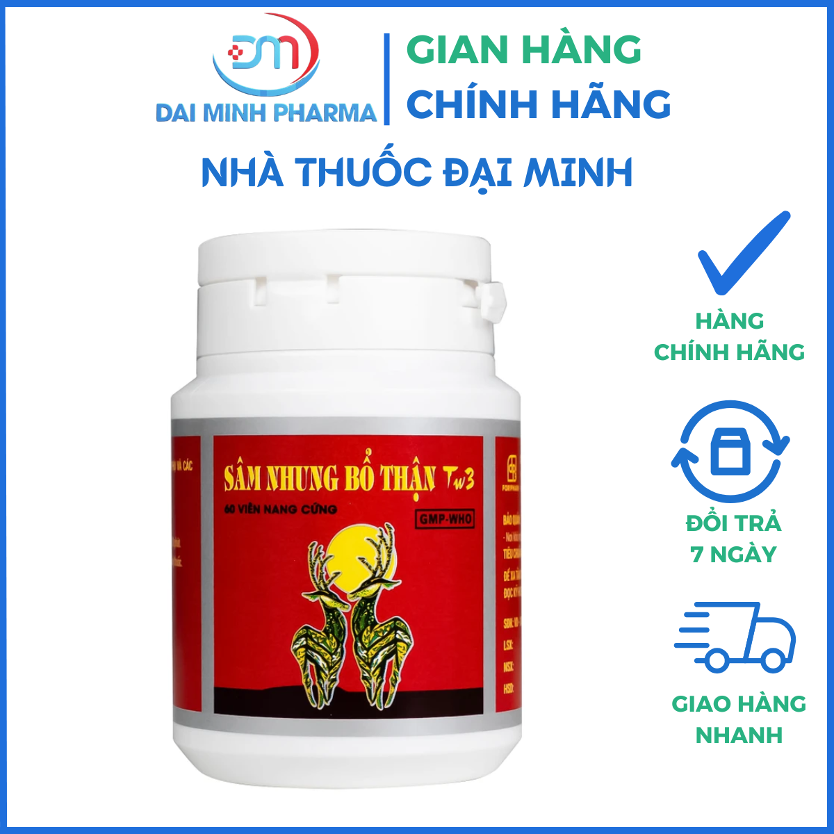 Sâm Nhung Bổ Thận TW3 (Hộp 60 Viên) – Điều Trị Thận Hư, Tiểu Đêm Nhiều Lần, Tê Mỏi Chân Tay - Ảnh 5