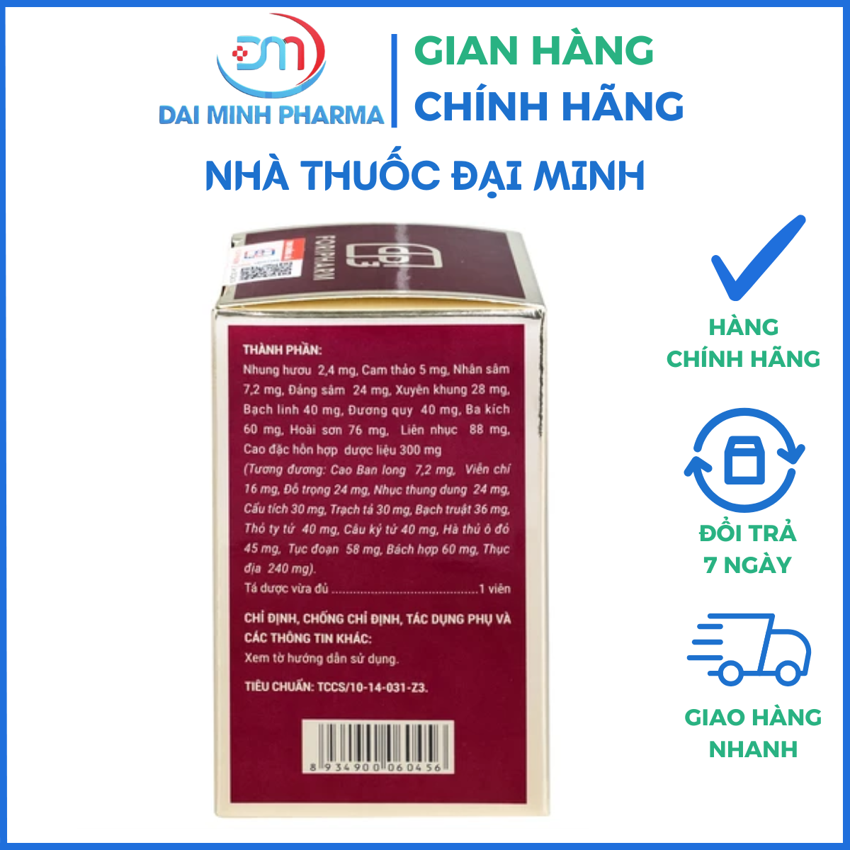 Sâm Nhung Bổ Thận TW3 (Hộp 60 Viên) – Điều Trị Thận Hư, Tiểu Đêm Nhiều Lần, Tê Mỏi Chân Tay - Ảnh 3