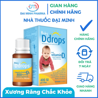 Vitamin D3 Ddrop Baby 400IU Lọ 2.5ml - Hỗ trợ xương răng chắc khỏe, tăng đề kháng trẻ 0+