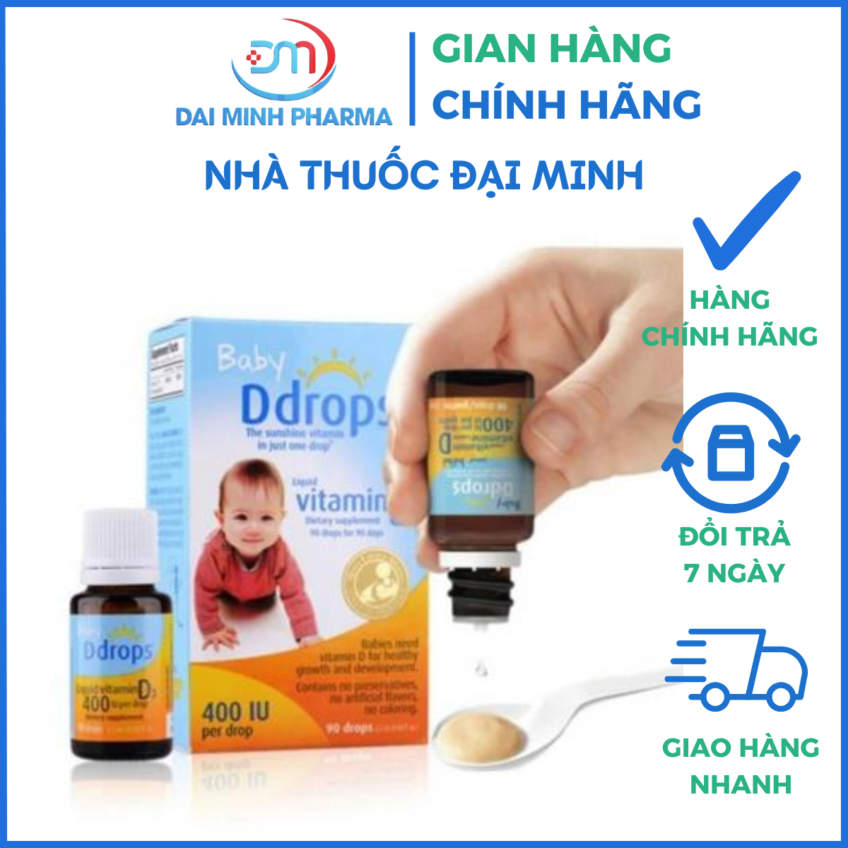 Vitamin D3 Ddrop Baby 400IU Lọ 2.5ml - Hỗ trợ xương răng chắc khỏe, tăng đề kháng trẻ 0+ - Ảnh 7