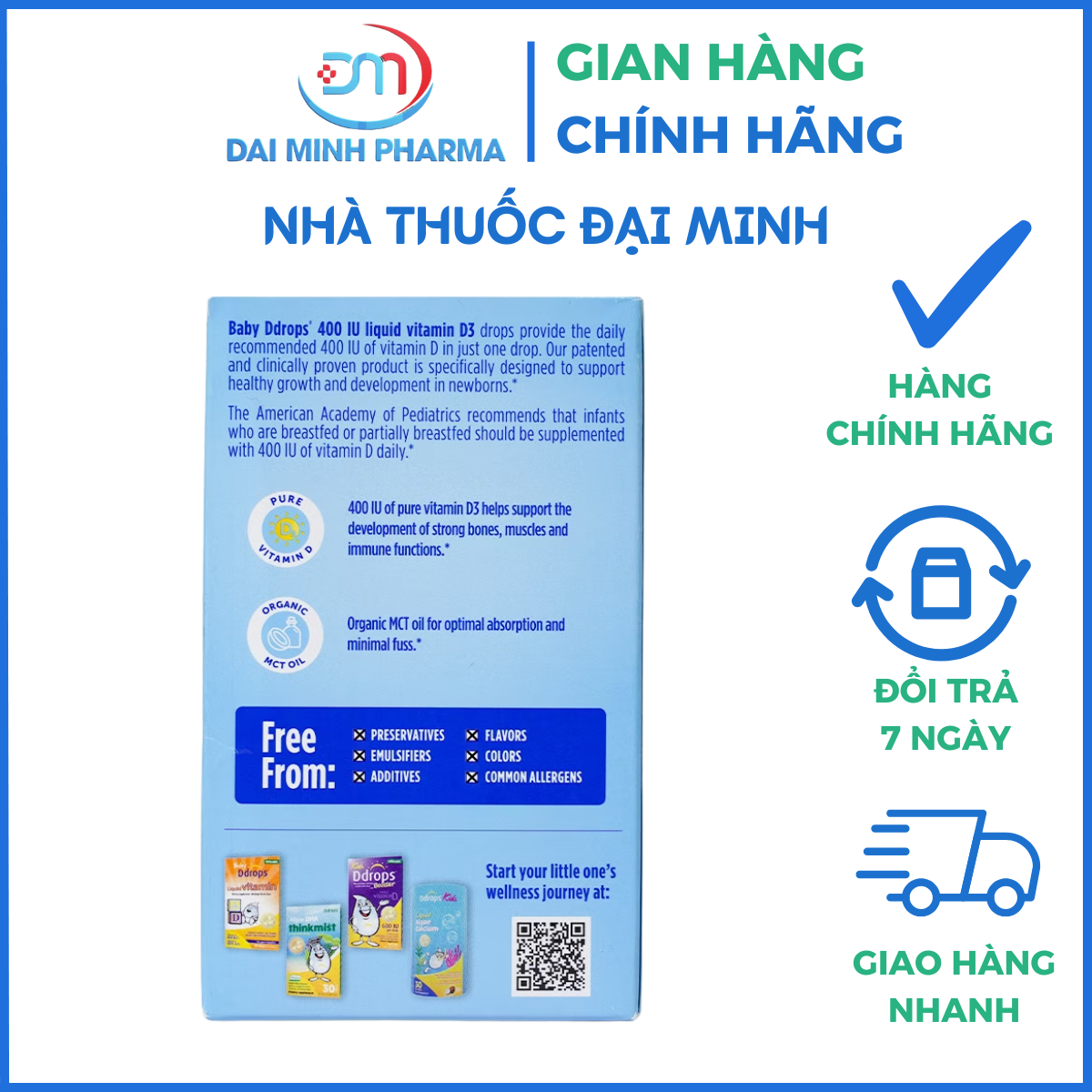 Vitamin D3 Ddrop Baby 400IU Lọ 2.5ml - Hỗ trợ xương răng chắc khỏe, tăng đề kháng trẻ 0+ - Ảnh 6