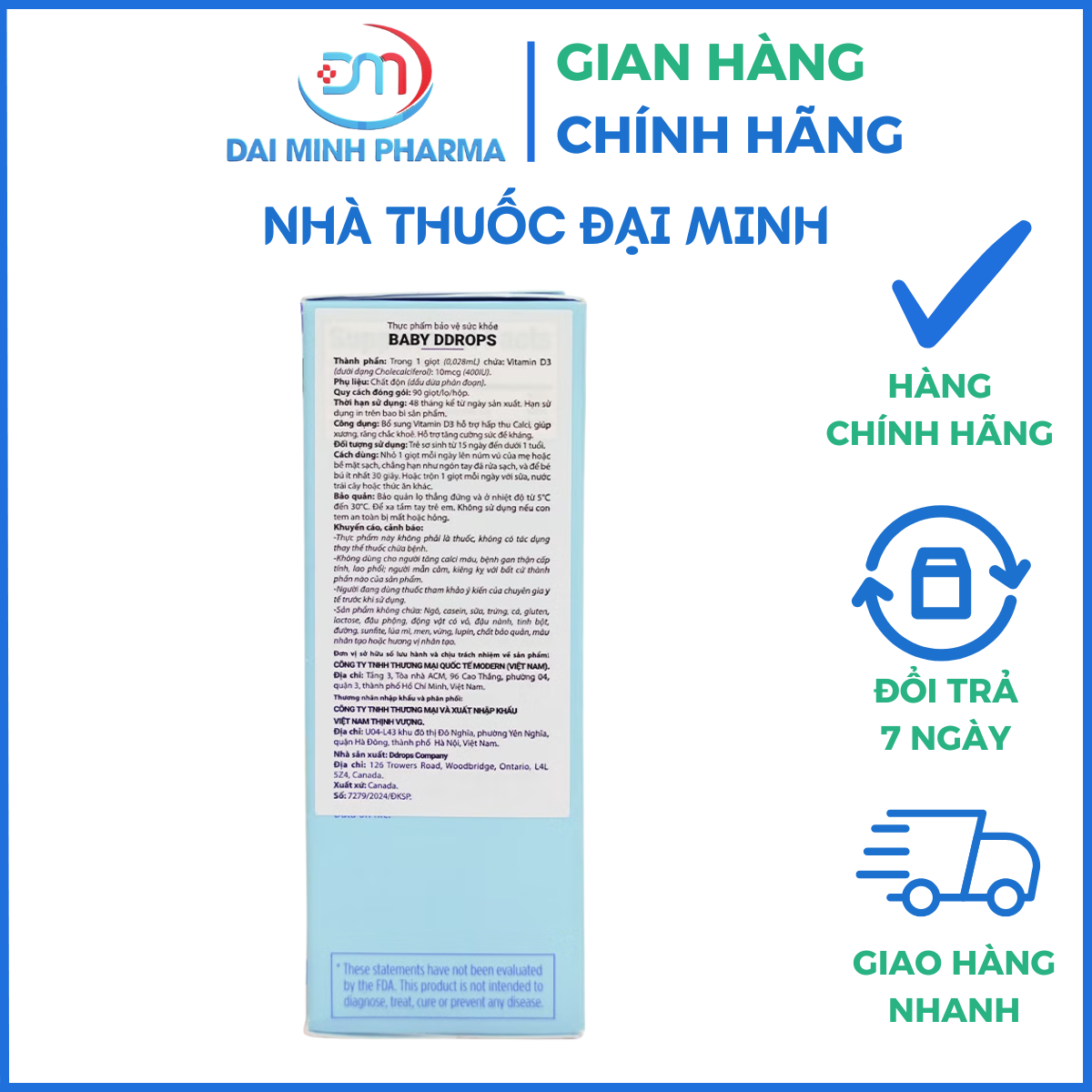 Vitamin D3 Ddrop Baby 400IU Lọ 2.5ml - Hỗ trợ xương răng chắc khỏe, tăng đề kháng trẻ 0+ - Ảnh 5