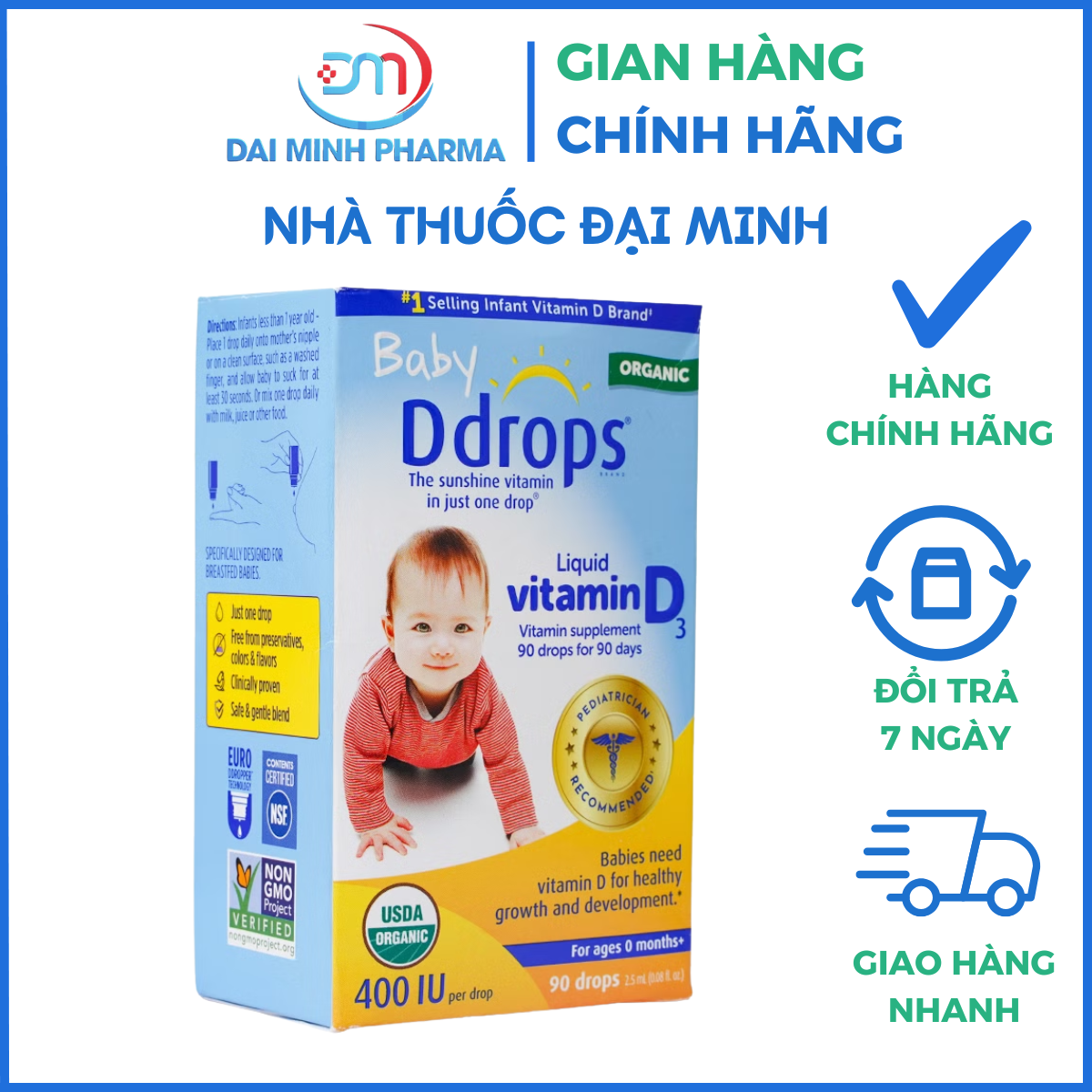 Vitamin D3 Ddrop Baby 400IU Lọ 2.5ml - Hỗ trợ xương răng chắc khỏe, tăng đề kháng trẻ 0+ - Ảnh 4