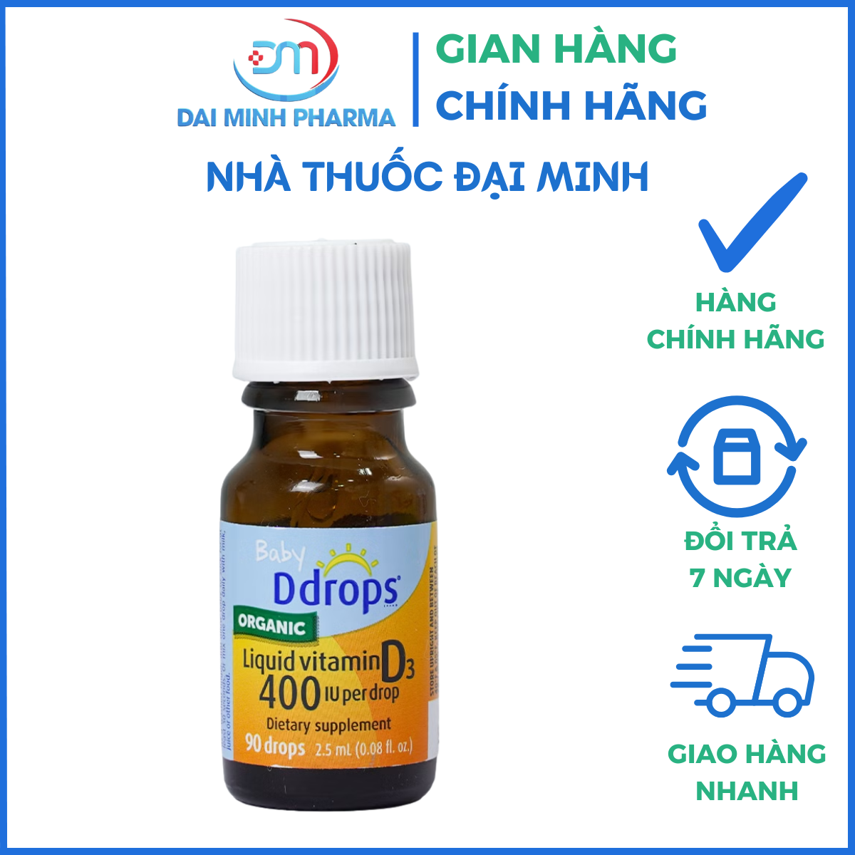 Vitamin D3 Ddrop Baby 400IU Lọ 2.5ml - Hỗ trợ xương răng chắc khỏe, tăng đề kháng trẻ 0+ - Ảnh 2