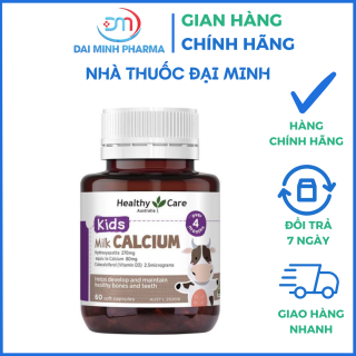 Viên Canxi sữa cho bé Healthy Care Milk Calcium 60 viên của Úc