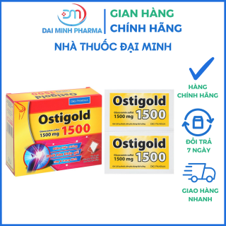 Cốm Pha Uống Ostigold 1500mg Dược Hậu Giang (Hộp 24 Gói) – Bổ Sung Glucosamin Sulfat Tái Tạo Sụn Khớp, Giảm Đau Nhức Khớp Gối Nhẹ & Trung Bình, Trị Triệu Chứng Thoái Hóa Khớp Gối