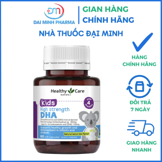Healthy Care Kids High Strength DHA Lọ 60 Viên - Giúp bổ sung axit béo (DHA) cho cơ thể, hỗ trợ tăng cường sức đề kháng, tốt cho não bộ và mắt