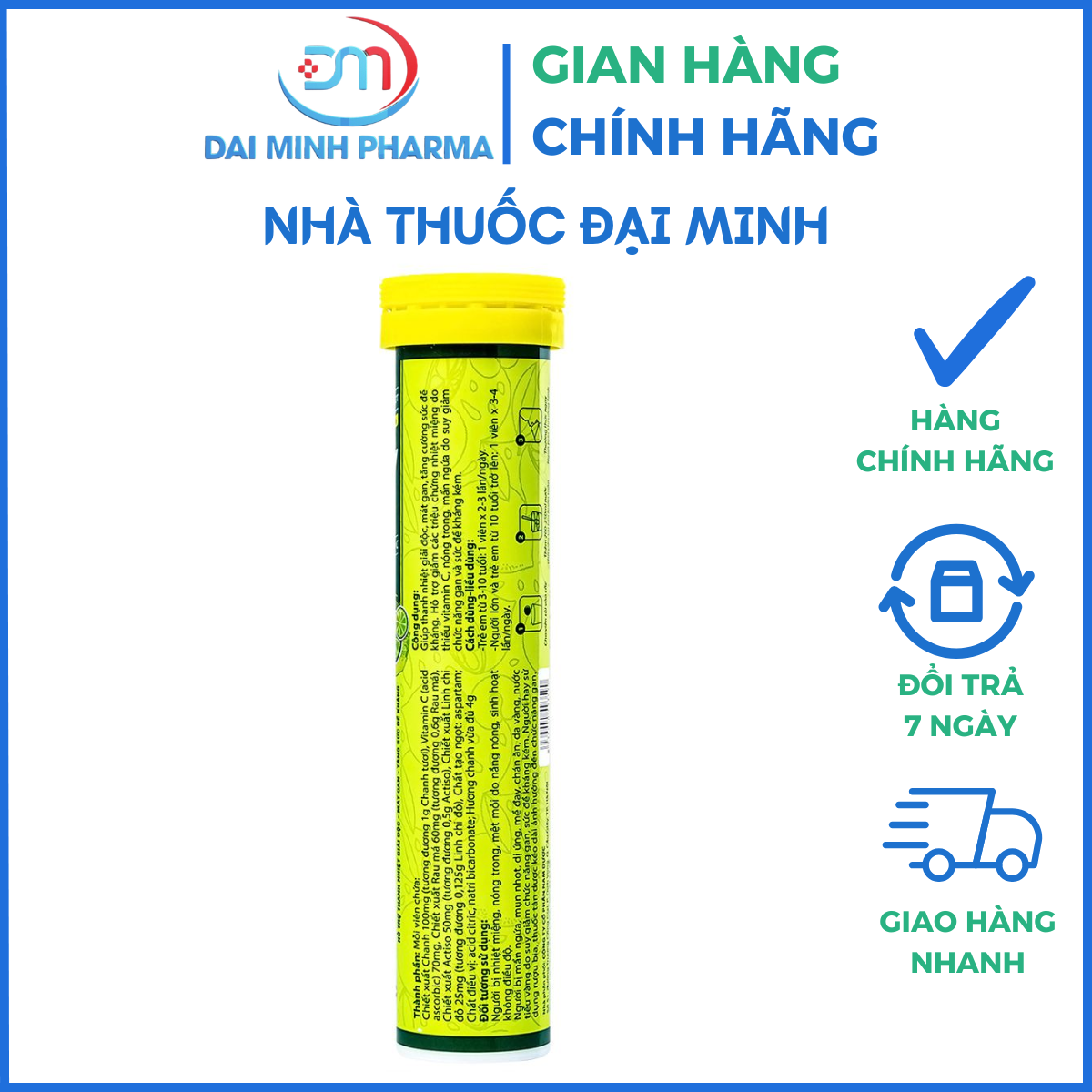 Viên Sủi Thanh Nhiệt Livecool Nam Dược Hương Chanh (Tuýp 16 Viên) – Mát Gan, Giải Độc, Tăng Đề Kháng - Ảnh 4