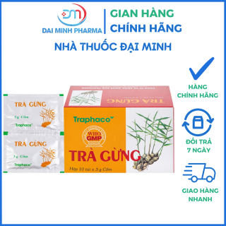 Trà Gừng Traphaco (Hộp 10 Gói) – Trị Đau Bụng Do Lạnh, Đầy Trướng Không Tiêu, Cảm Lạnh, Chân Tay Lạnh