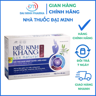 Điều Kinh Khang Lux Natural – Hỗ Trợ Điều Hòa Kinh Nguyệt, Giảm Đau Bụng Kinh, Bổ Huyết Cho Nữ (Hộp 30 Viên)