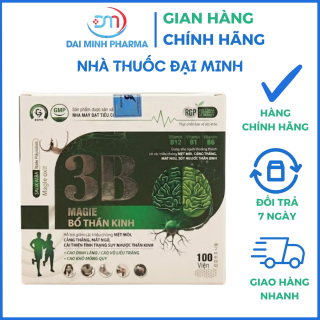Viên uống 3B Magie Bổ Thần Kinh – Hỗ trợ Giảm Căng Thẳng, Mất Ngủ (Hộp 100 viên)
