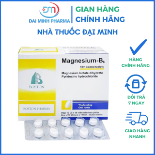 Viên Nén Magne-B6 Boston (Hộp 10 Vỉ x 10 Viên) – Điều Trị Thiếu Magnesi Nặng, Giảm Căng Thẳng & Co Cơ