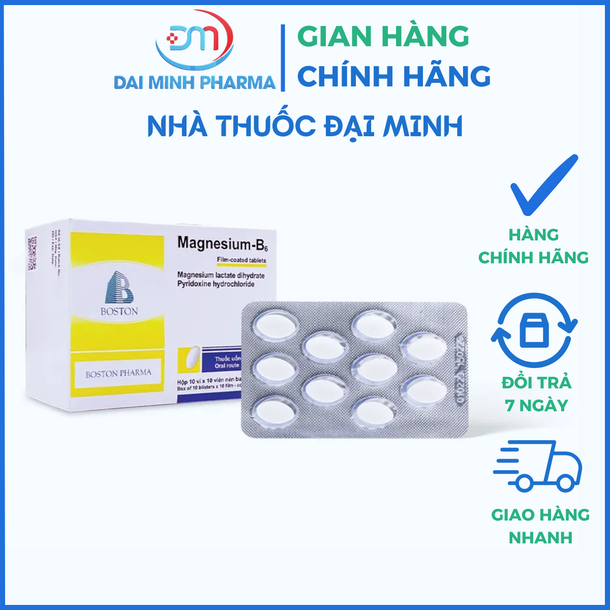 Viên Nén Magne-B6 Boston (Hộp 10 Vỉ x 10 Viên) – Điều Trị Thiếu Magnesi Nặng, Giảm Căng Thẳng & Co Cơ - Ảnh 2
