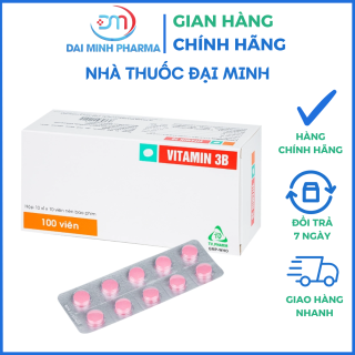 Vitamin 3B TV.Pharm (Hộp 10 Vỉ x 10 Viên) – Dự Phòng & Điều Trị Đau Dây Thần Kinh, Tê Đầu Chi, Suy Nhược
