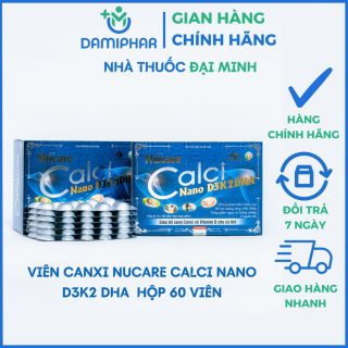 Nucare Calci Nano D3K2DHA 60 Viên – Bổ Sung Canxi Nano, Phát Triển Chiều Cao & Chắc Xương