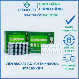 Viên Nucare Tỏi Xuyên Khương Hộp 100 Viên - Hỗ Trợ Ho Khan, Ho Có Đờm, Viêm Họng, Viêm Phế Quản