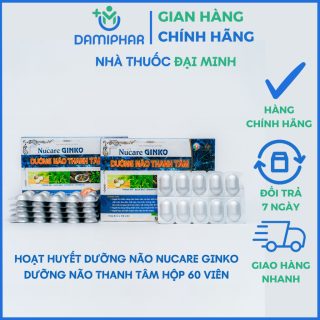 Hoạt Huyết Dưỡng Não Thanh Tâm Ginkgo Nucare (60 Viên) – Tăng Cường Tuần Hoàn, Giảm Đau Đầu, Hoa Mắt, Chóng Mặt