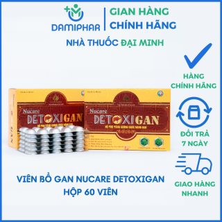 Bổ Gan Nucare Detoxigan Hộp 60 Viên - Thanh Nhiệt, Giải Độc, Tăng Cường Chức Năng Gan