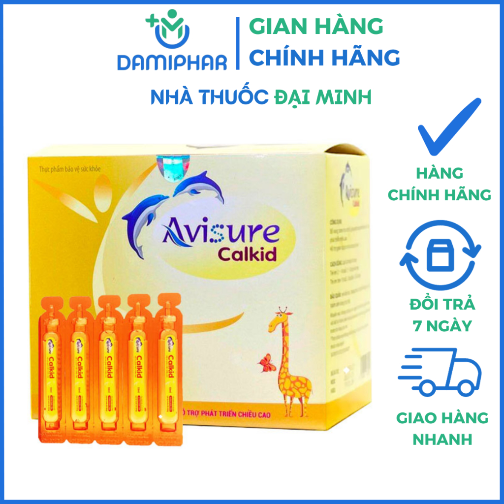 Avisure Calkid (Hộp 20 Ống) – Bổ Sung Canxi Hữu Cơ Dạng Siro, Tăng Chiều Cao & Ngừa Còi Xương Cho Trẻ