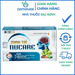 Minh Trí Nucare Hộp 30 Viên - Tăng Cường Trí Nhớ, Giảm Đau Đầu, Hoa Mắt, Chóng Mặt