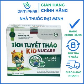 Siro Tích Tuyết Thảo Kid Nucare Hộp 20 Ống - Hỗ Trợ Thanh Nhiệt, Giảm Rôm Sảy, Mẩn Ngứa
