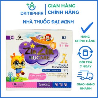 Kẽm Zin Zin Nucare Hộp 20 Ống - Bổ Sung Kẽm Cho Trẻ, Tăng Đề Kháng, Ăn Ngon Miệng