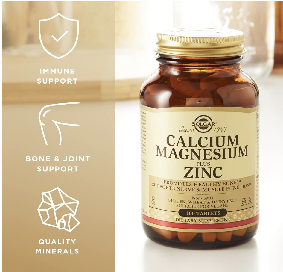 Solgar Calcium Magnesium Plus ZinC Lọ 100 Viên – Hỗ trợ việc phát triển xương, hỗ trợ duy trì hoạt động cơ bắp, lưu thông máu - Ảnh 3